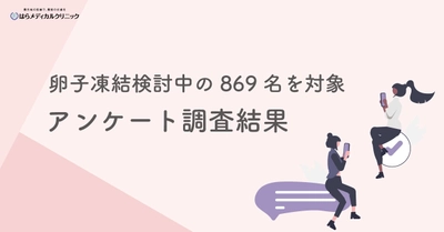 生殖補助医療を提供している「はらメディカルクリニック」　 卵子凍結検討者を対象にしたアンケート調査の結果を公開