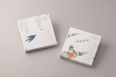 伝統息づく九谷焼作家の絵を、さりげなく暮らしの中に　 メッセージカード＆紙製クリップ 「MESSAGE CARD＆PAPER CLIP 藤と燕／山翡翠(ヤマセミ)」 新発売
