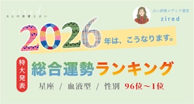 2026年運勢ランキング【第96位〜第1位】をzired編集部が発表