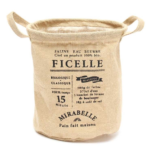 「ジュートバスケットラウンド　Ficelle」価格：429円／サイズ：W23×D23×H27cm