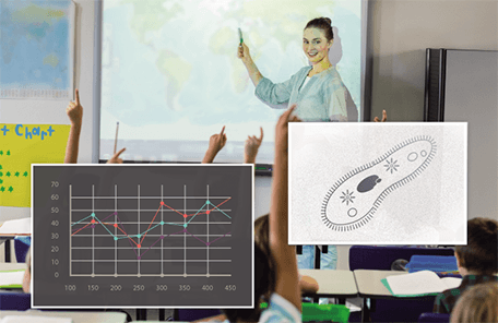 教室での使用イメージ(スプリット・モード)