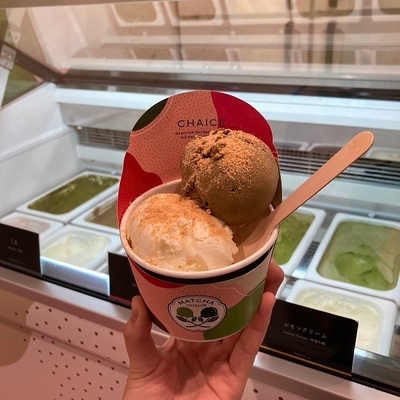 <ほうじ茶とレモンクリームのダブル>