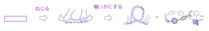 （図2）オリゴフェニレンを「ねじる」「環状にする」の概念図