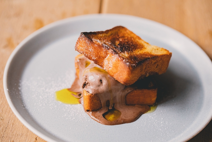 アレンジ:チョコレートアイスサンド オリーブオイル添え