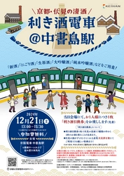 伏見エリアキャンペーン「京都・伏見の清酒 利き酒電車＠中書島駅」を実施します！