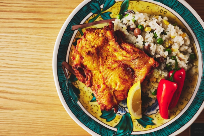 【ジャマイカ】ジャークチキン 小豆ライスと