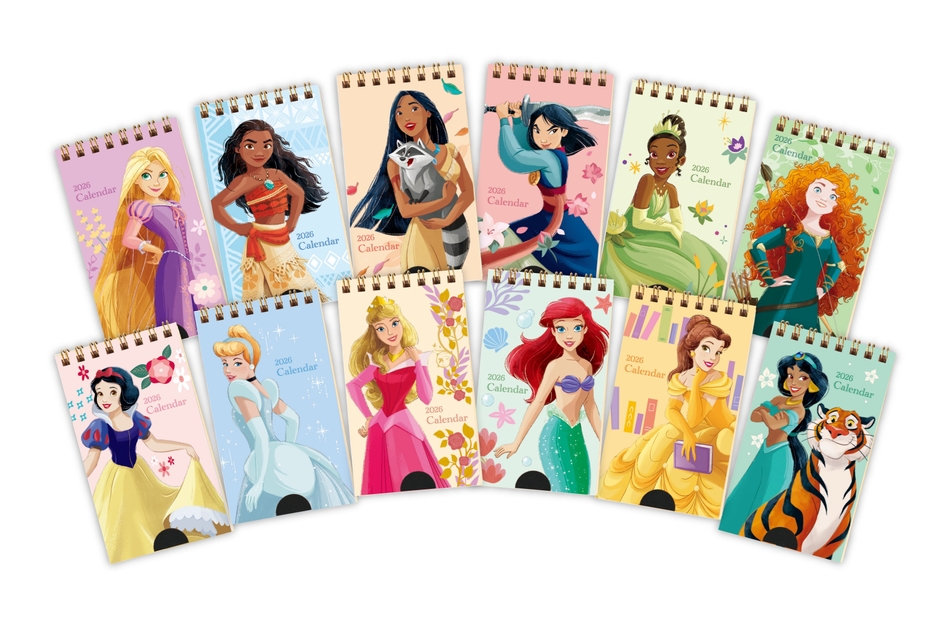 「ディズニープリンセス/ポケットカレンダー」 12種 各1,210円(税込)