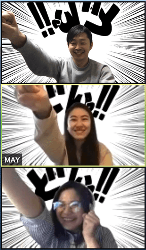 Zoomバーチャル背景で「どん!」を使ってみました