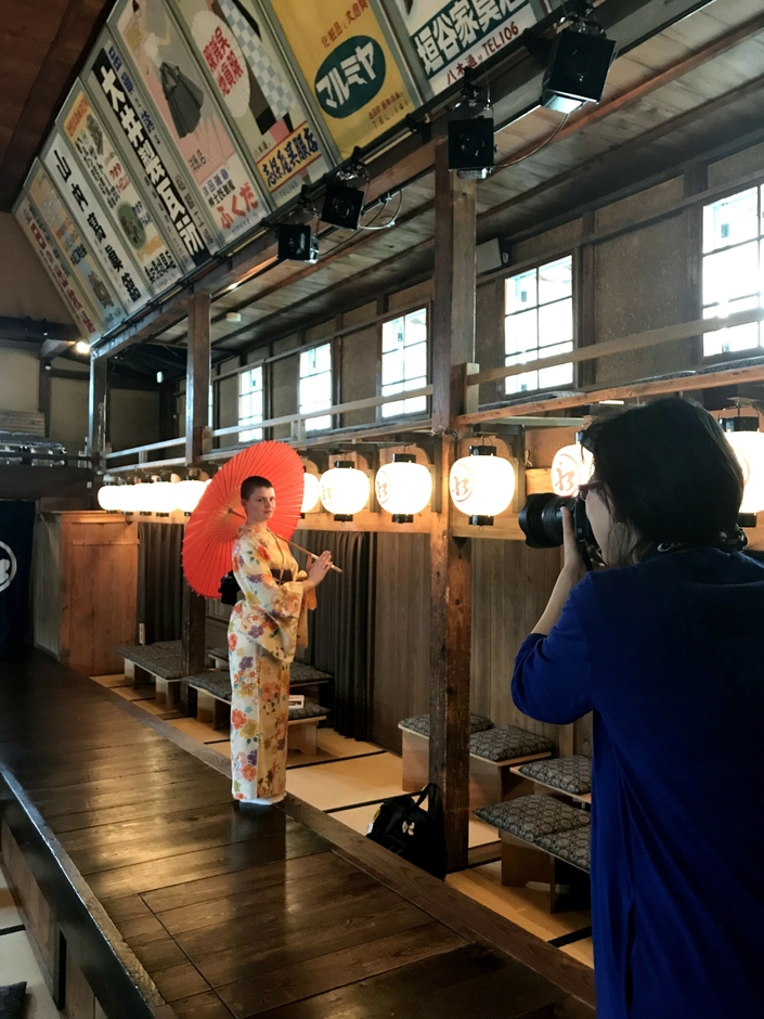 芝居小屋・永楽館で着物撮影会 