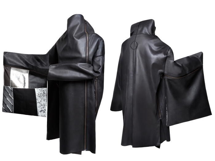 コートストール(ウルトラスエード(R))+キモノ袖になるクッションカバー(背面)