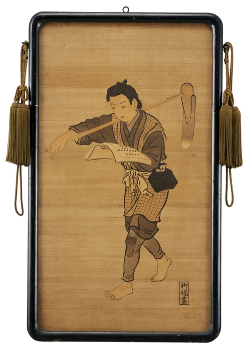 Photo.04 木象嵌(木画) 二宮金次郎/高橋鶴五郎作/小田原 昭和15年(1940)