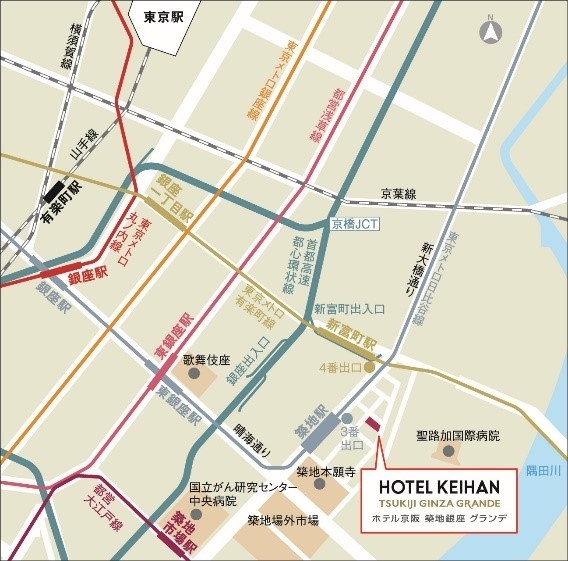 ホテル京阪 築地銀座 グランデ　ＭＡＰ