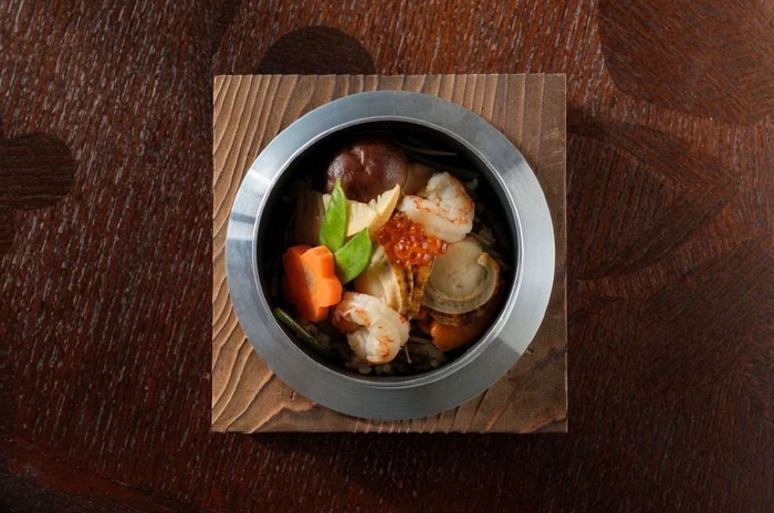 【木曽川夕景 鮭いくら釜】