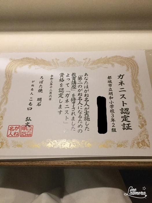 ガネニスト認定書