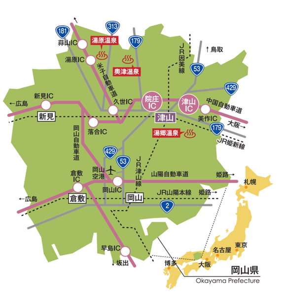 津山市位置関係図