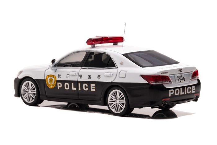 1/43 トヨタ クラウン アスリート (GRS214) 2019 秋田県警察高速道路交通警察隊車両:左後