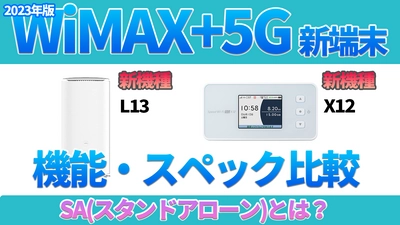 WiMAX+5G スタンドアローン新端末の機能・スペックを比較した動画を公開