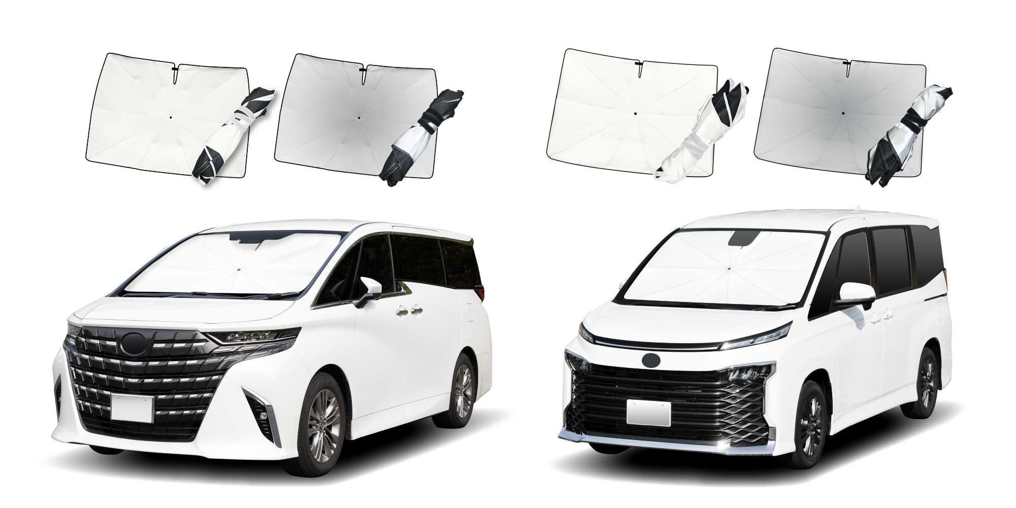 パッと開くだけで車内の暑さ対策 アルファード／ヴェルファイア・ノア