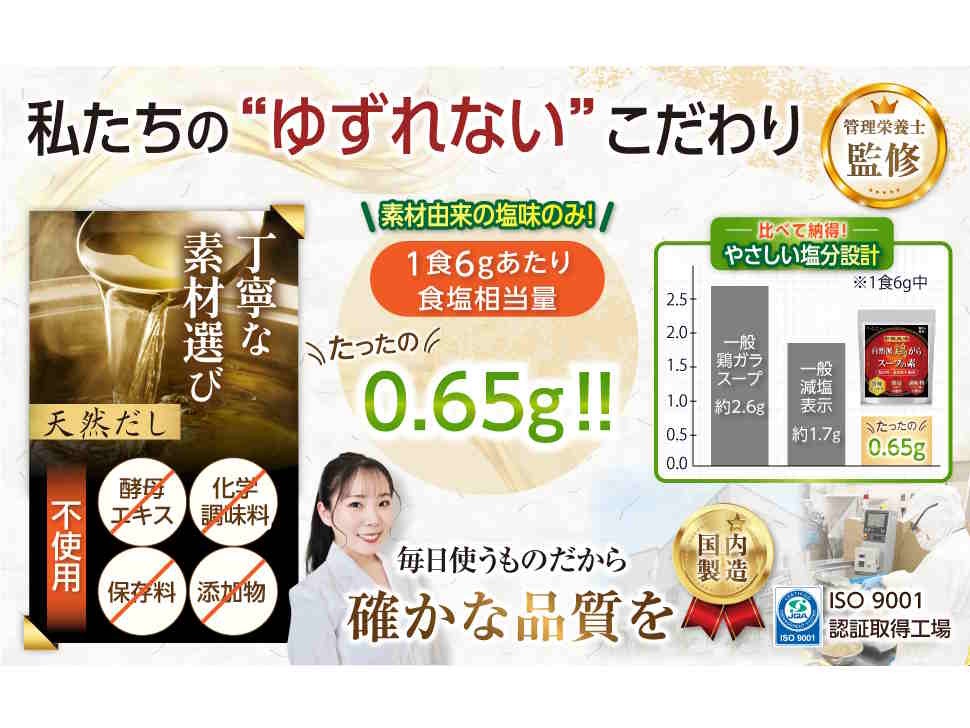 塩分量は一般的な製品の約1/4※！酵母エキス不使用の「自然派 鶏がらスープの素（中華風味）」新登場