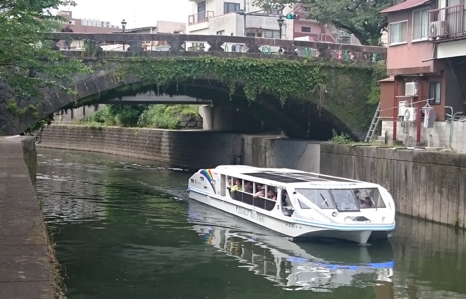坪井川観光舟巡りへ協力した「あまのかわ」
