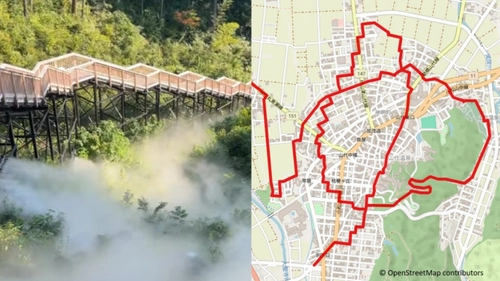 総湯を囲む街並みが、そのまま「ゆ」の字に。 ひらがな発祥の地・山代温泉でGPSアートラン開催