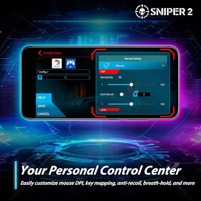 専用アプリ「Brook Sniper 2 App」を通じて、スマートフォンから直感的に詳細なカスタマイズが可能です