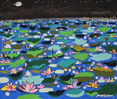夜の蓮の御池