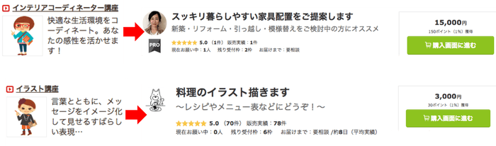 サービス出品例