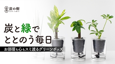 土不要!ブランド炭が水と空気のバランスを保つ。ズボラでも枯らさない新感覚グリーン