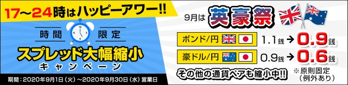 時間限定スプレッド縮小キャンペーン