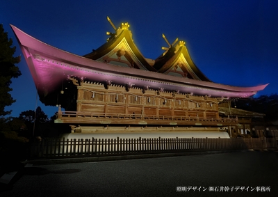 吉備津神社 国宝本殿・拝殿 ライトアップイメージパース
