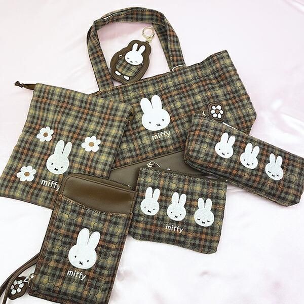 ミッフィーチェックポーチ