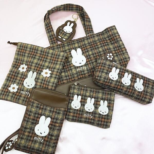 ミッフィーチェックポーチ