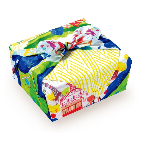 メディア用 夏結び ふろしき包み ななめ