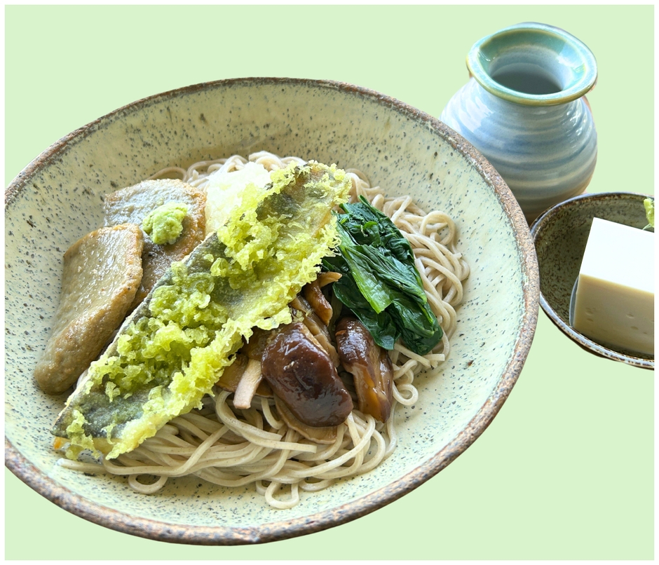 あまごの茶天ぷら蕎麦　