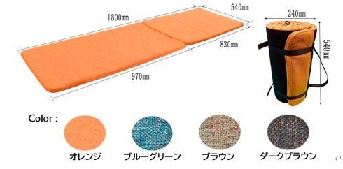 アウトドアマットTABIJI スペック表