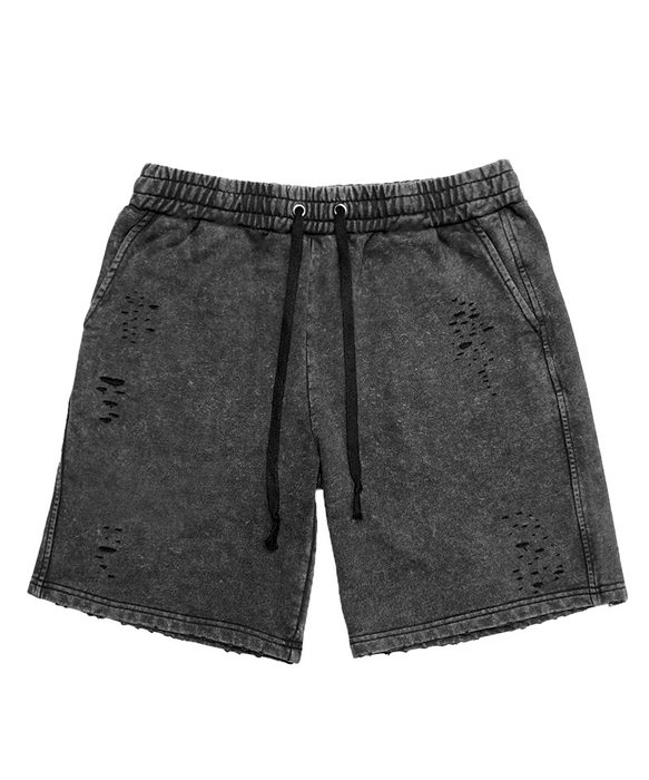 【BlackLetter】Dirty Embroidery Sweat Shorts(ブラック)