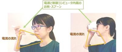 「エレキソルト」デバイス使用時の電流の流れ方