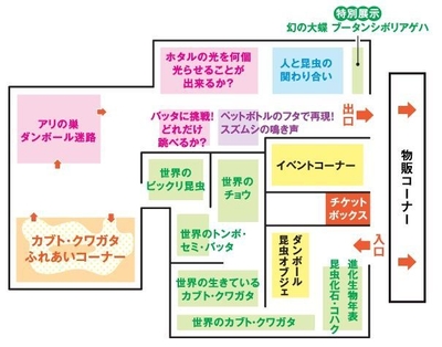 「昆虫ふれあい展」会場MAP