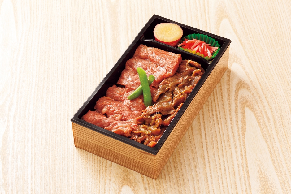 松栄軒 鹿児島黒毛和牛サーロインステーキ&すき焼き弁当