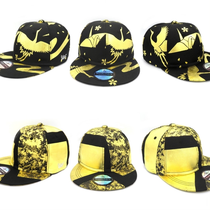 煌CAP-Gold Leaf CAP-(鶴-TSURU-デザイン、スクエア-Suquare-デザイン)