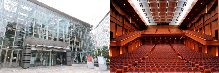 左:アプリコ外観、右:アプリコ大ホール