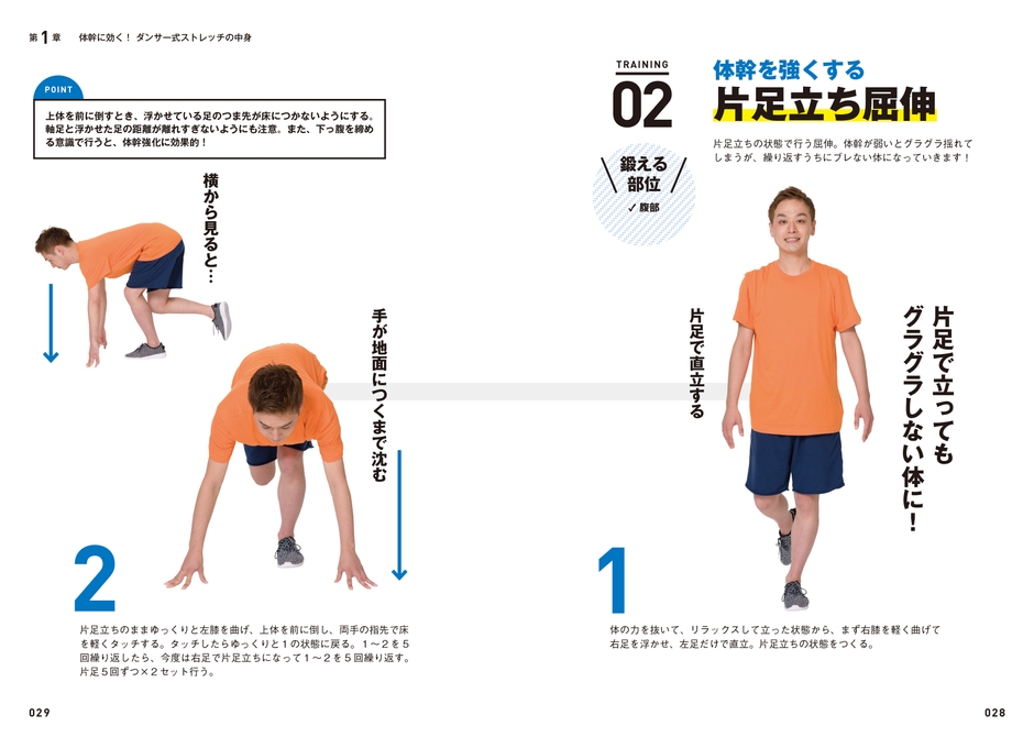 体幹強化　片足立ち屈伸