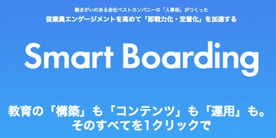 国内初！！従業員の定着化と即戦力化を同時に実現する オンボーディングサポートサービス「Smart Boarding」　 ローンチからたったの2ヶ月ですでに120社を超える契約が！！