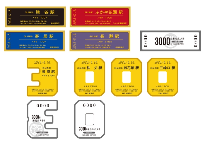 SLパレオエクスプレス3000回運行記念入場券　入場券イメージ