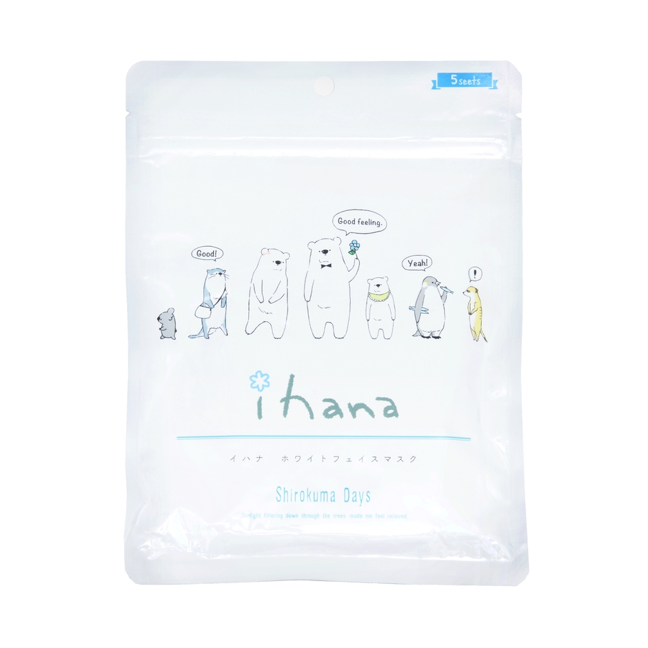 ihana ホワイトフェイスマスク 5枚入り 商品画像