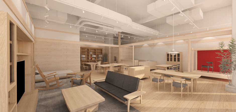 木の素材感を大切にしたぬくもりある店内(2)