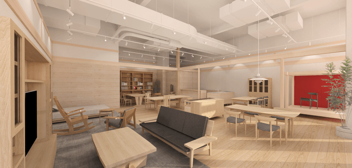 木の素材感を大切にしたぬくもりある店内(2)