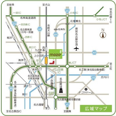 mozoワンダーシティ 広域マップ