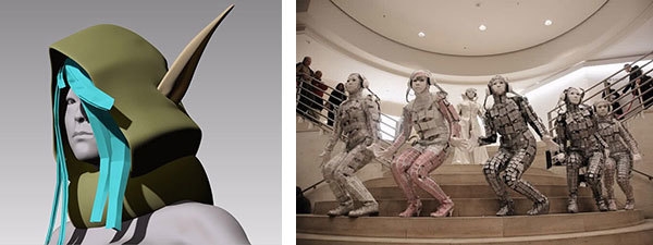 （画像左から）山口典子、ケイタイガールマーチング in  Paris 2008年 Photo：Takeru Koroda